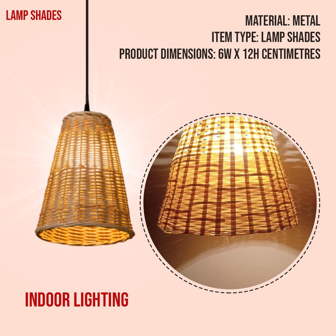 Handcrafted Woven Lampshade, 30 cm Diameter