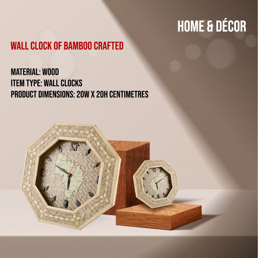  Wall Clock of Bamboo Crafted